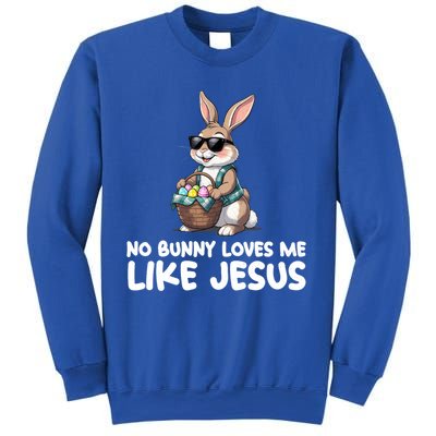 Easter No Bunny Loves Me Like Jesus Christian Sweatshirt