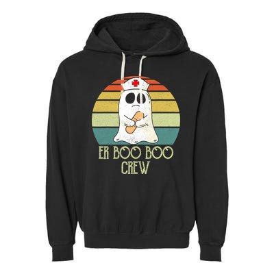 ER Nurse Boo Boo Crew Women Halloween Costume Nursing Garment-Dyed Fleece Hoodie