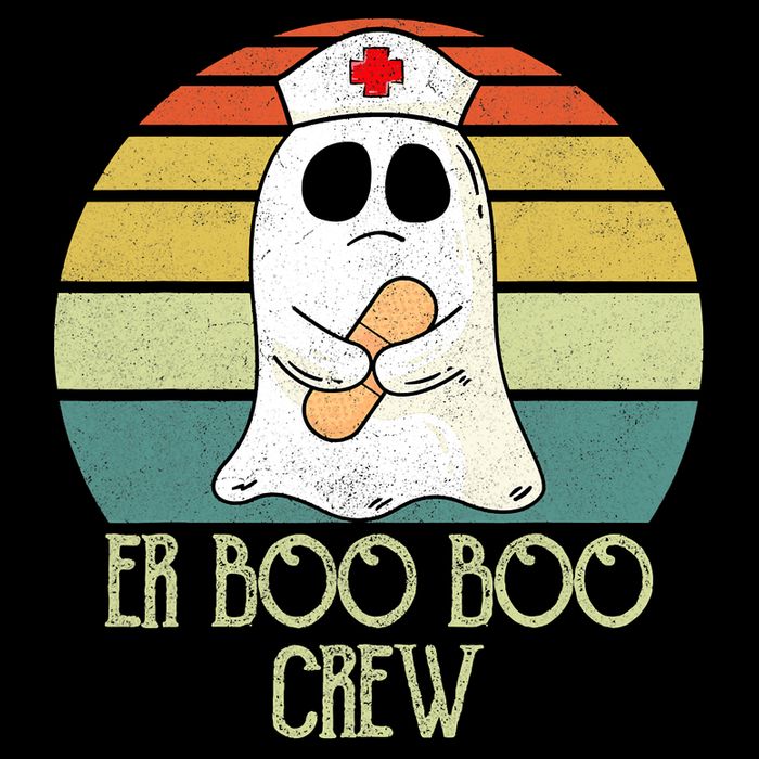 ER Nurse Boo Boo Crew Women Halloween Costume Nursing Button