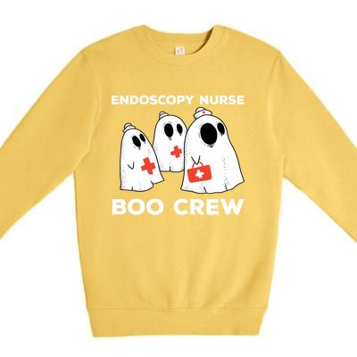 Endoscopy Nurse Boo Crew Spooky Halloween Costume Funny Gift Premium Crewneck Sweatshirt