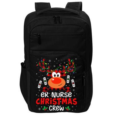 ER Nurse Christmas Crew Cute Reindeer Xmas Love Nurse Life Impact Tech Backpack