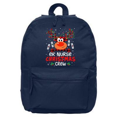 ER Nurse Christmas Crew Cute Reindeer Xmas Love Nurse Life 16 in Basic Backpack