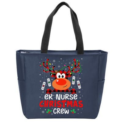 ER Nurse Christmas Crew Cute Reindeer Xmas Love Nurse Life Zip Tote Bag