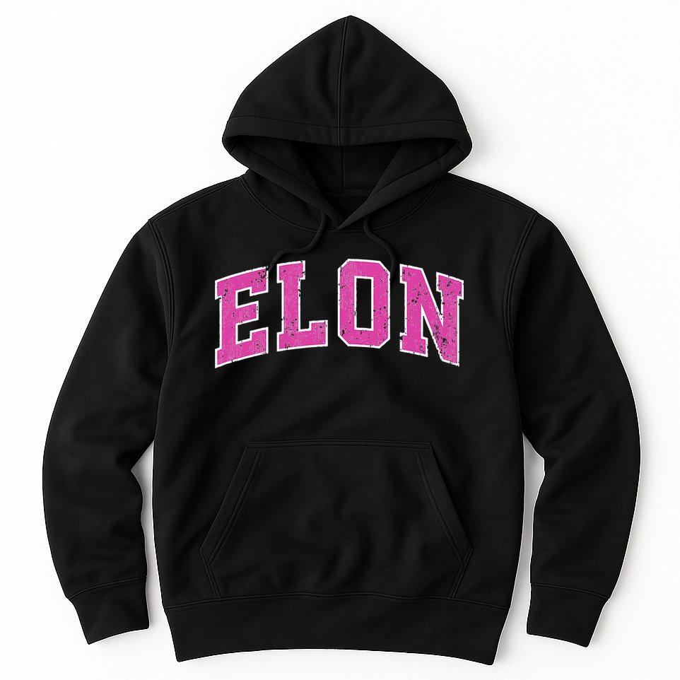 Elon North Carolina NC Vintage Sports Design Pink Design Hoodie