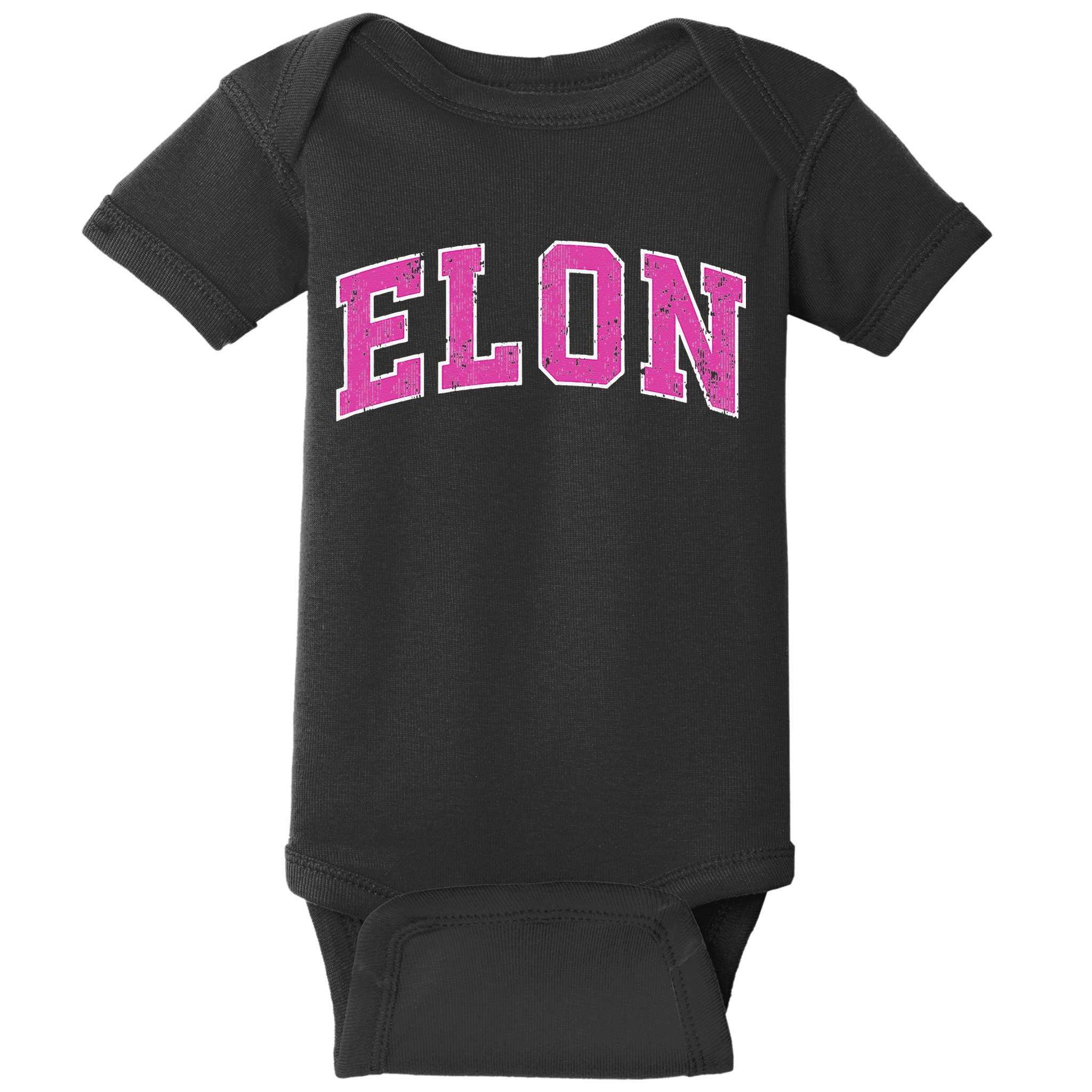 Elon North Carolina NC Vintage Sports Design Pink Design Baby Bodysuit