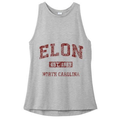 Elon North Carolina Nc Vintage Athletic Sports Design Ladies PosiCharge Tri-Blend Wicking Tank