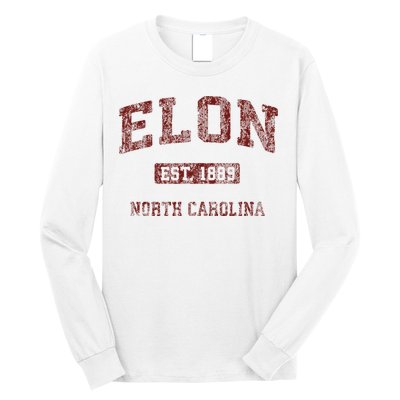 Elon North Carolina Nc Vintage Athletic Sports Design Long Sleeve Shirt
