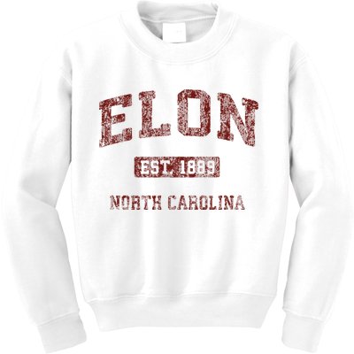 Elon North Carolina Nc Vintage Athletic Sports Design Kids Sweatshirt