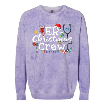 Er Nurse Christmas Crew Cool Gift Colorblast Crewneck Sweatshirt