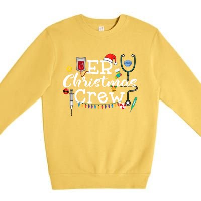 Er Nurse Christmas Crew Cool Gift Premium Crewneck Sweatshirt