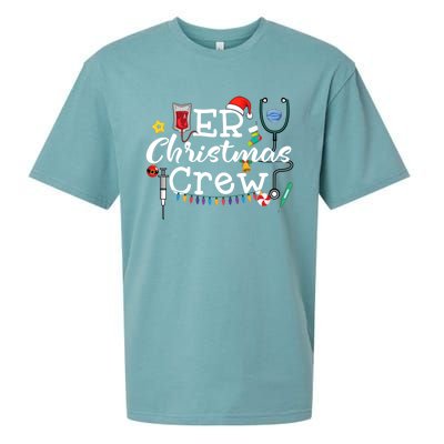 Er Nurse Christmas Crew Cool Gift Sueded Cloud Jersey T-Shirt