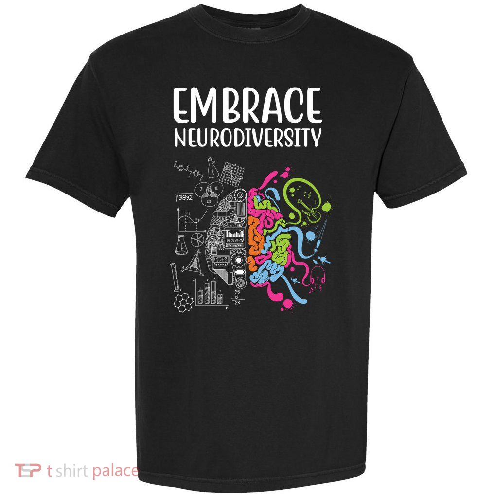 Embrace Neurodiversity Colorful Brain Garment-Dyed Heavyweight T-Shirt