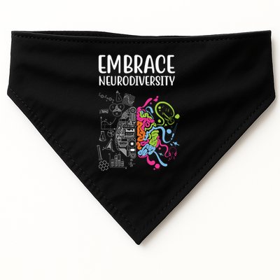 Embrace Neurodiversity Colorful Brain USA-Made Doggie Bandana