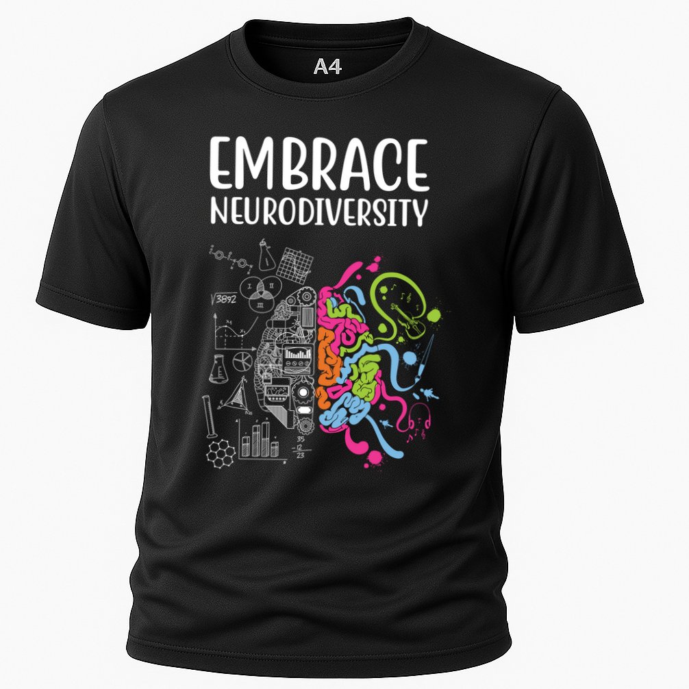 Embrace Neurodiversity Colorful Brain Cooling Performance Crew T-Shirt