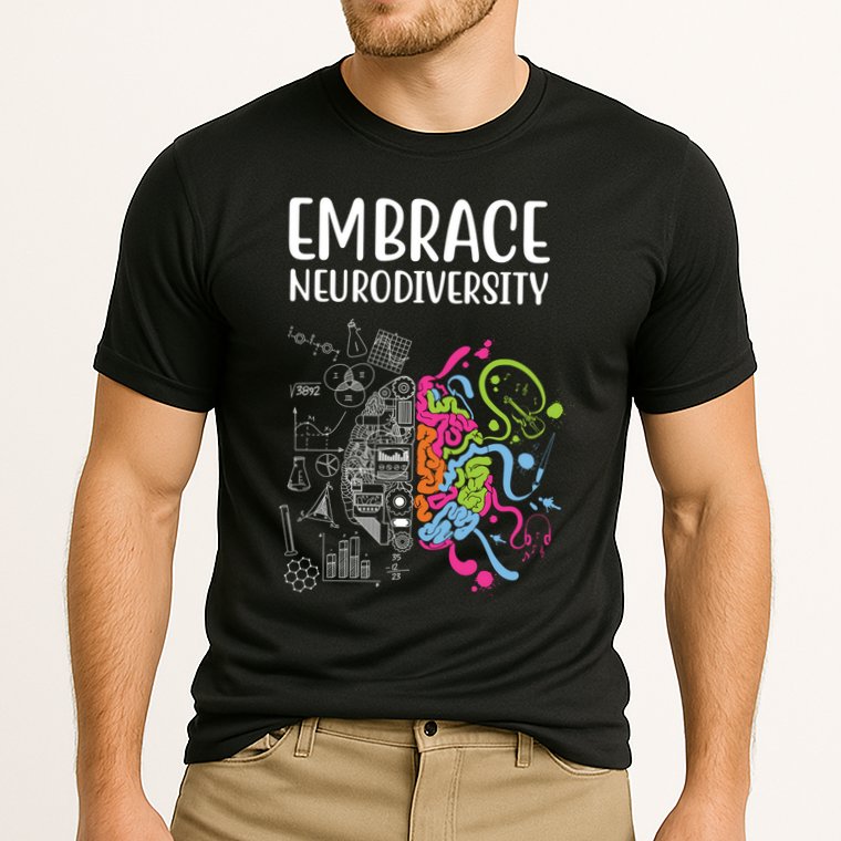 Embrace Neurodiversity Colorful Brain Cooling Performance Crew T-Shirt