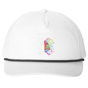 Embrace Neurodiversity Colorful Brain Snapback Five-Panel Rope Hat