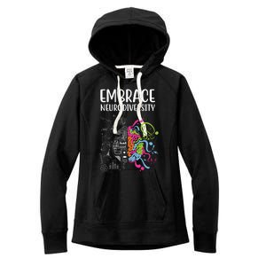 Embrace Neurodiversity Colorful Brain Women's Fleece Hoodie