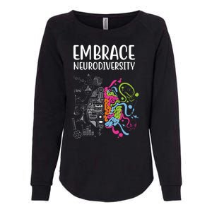 Embrace Neurodiversity Colorful Brain Womens California Wash Sweatshirt