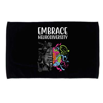 Embrace Neurodiversity Colorful Brain Microfiber Hand Towel