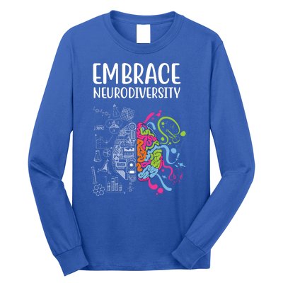 Embrace Neurodiversity Colorful Brain Long Sleeve Shirt