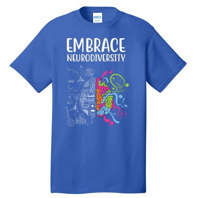 Embrace Neurodiversity Colorful Brain Tall T-Shirt