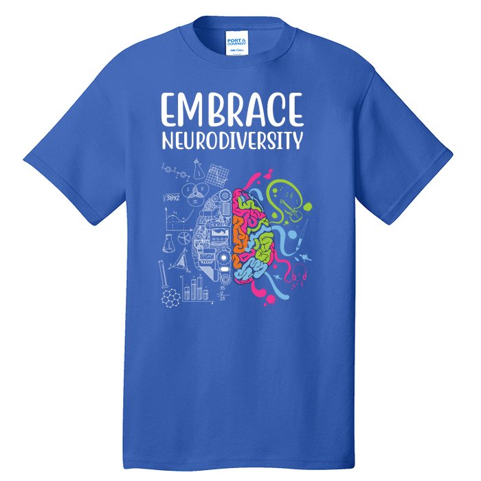 Embrace Neurodiversity Colorful Brain Tall T-Shirt