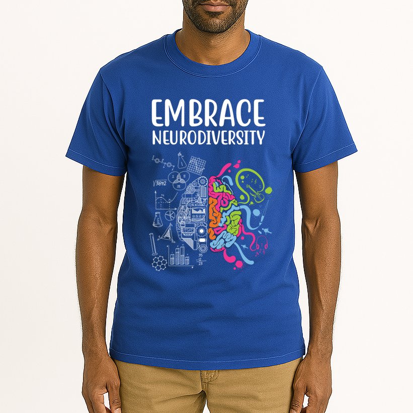 Embrace Neurodiversity Colorful Brain Tall T-Shirt