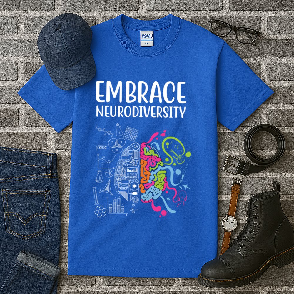 Embrace Neurodiversity Colorful Brain Tall T-Shirt