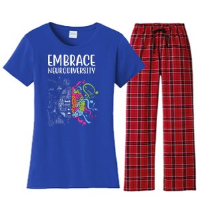 Embrace Neurodiversity Colorful Brain Women's Flannel Pajama Set