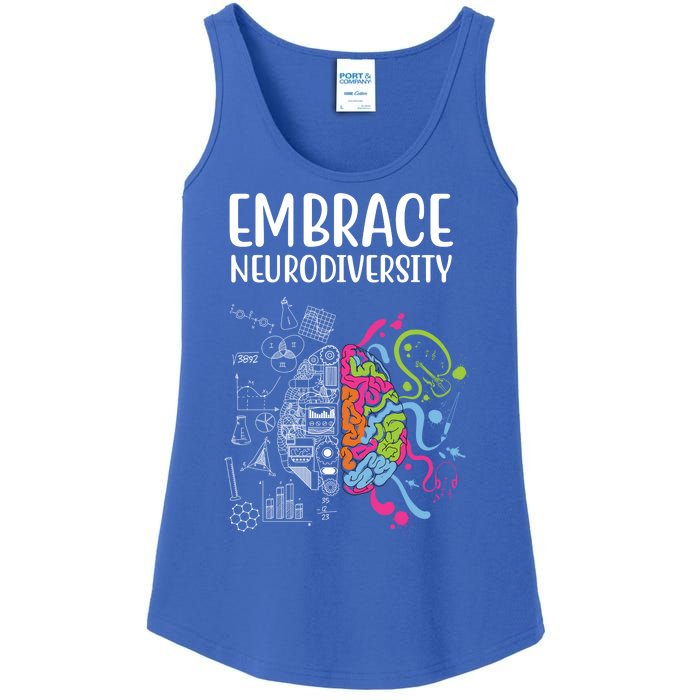 Embrace Neurodiversity Colorful Brain Ladies Essential Tank