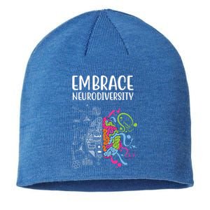 Embrace Neurodiversity Colorful Brain Sustainable Beanie