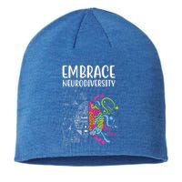 Embrace Neurodiversity Colorful Brain Sustainable Beanie