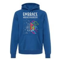 Embrace Neurodiversity Colorful Brain Premium Hoodie