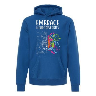 Embrace Neurodiversity Colorful Brain Premium Hoodie