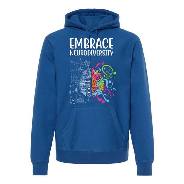 Embrace Neurodiversity Colorful Brain Premium Hoodie