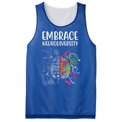 Embrace Neurodiversity Colorful Brain Mesh Reversible Basketball Jersey Tank