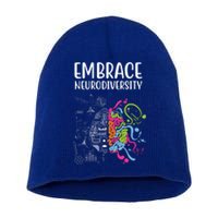 Embrace Neurodiversity Colorful Brain Short Acrylic Beanie