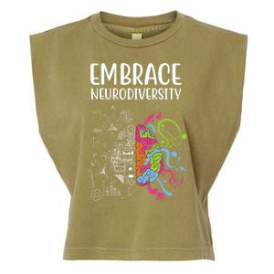 Embrace Neurodiversity Colorful Brain Garment-Dyed Women's Muscle Tee