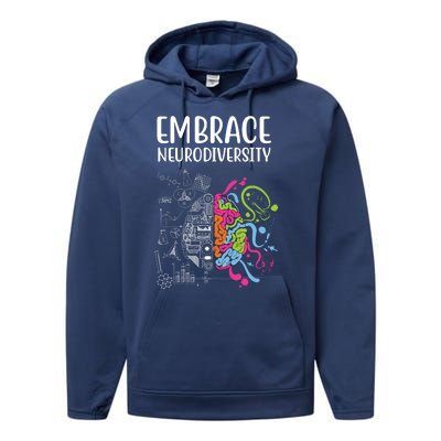 Embrace Neurodiversity Colorful Brain Performance Fleece Hoodie