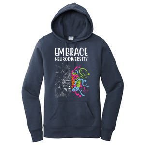 Embrace Neurodiversity Colorful Brain Women's Pullover Hoodie