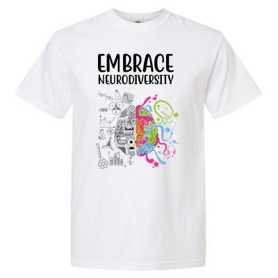 Embrace Neurodiversity Colorful Brain Garment-Dyed Heavyweight T-Shirt