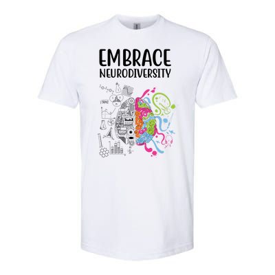 Embrace Neurodiversity Colorful Brain Softstyle® CVC T-Shirt