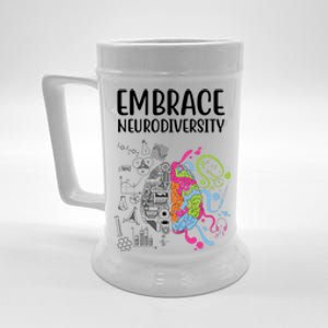 Embrace Neurodiversity Colorful Brain Beer Stein