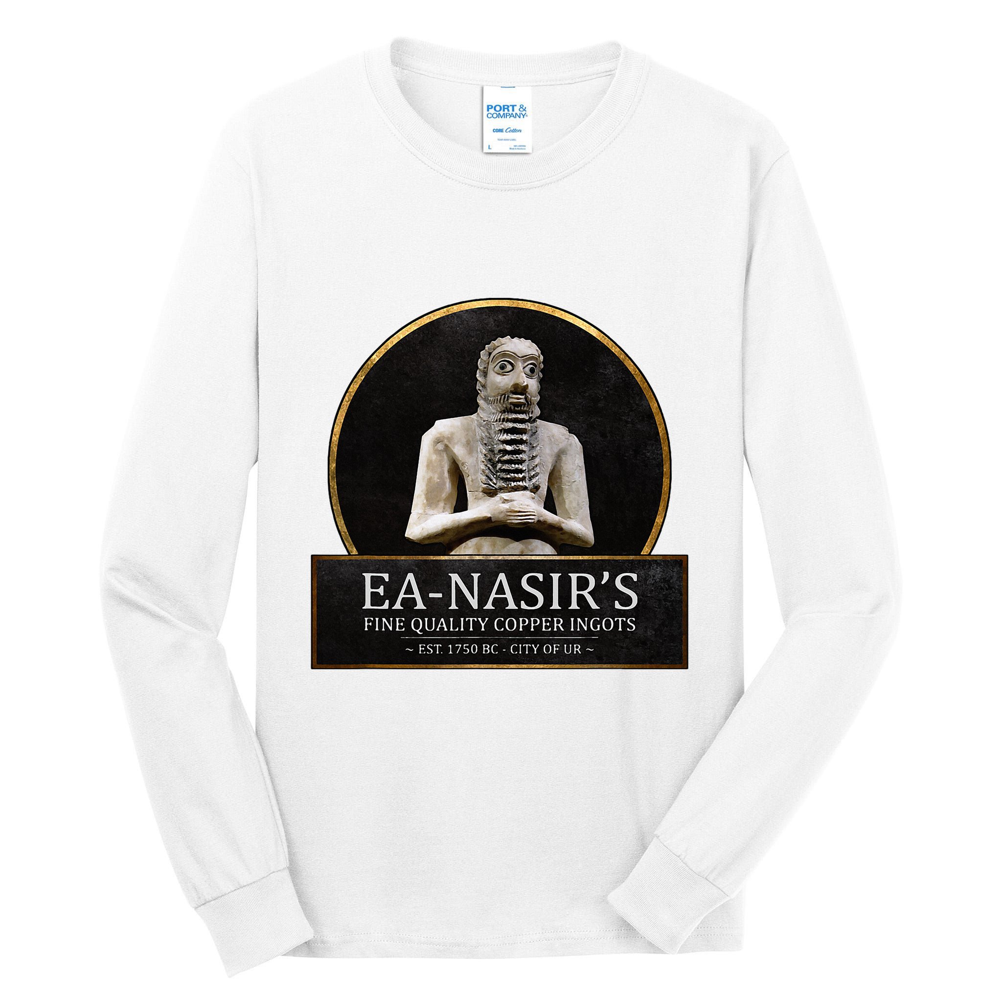 Ea NasirS Copper Ingots Funny Bronze Age History Meme Tall Long Sleeve T-Shirt