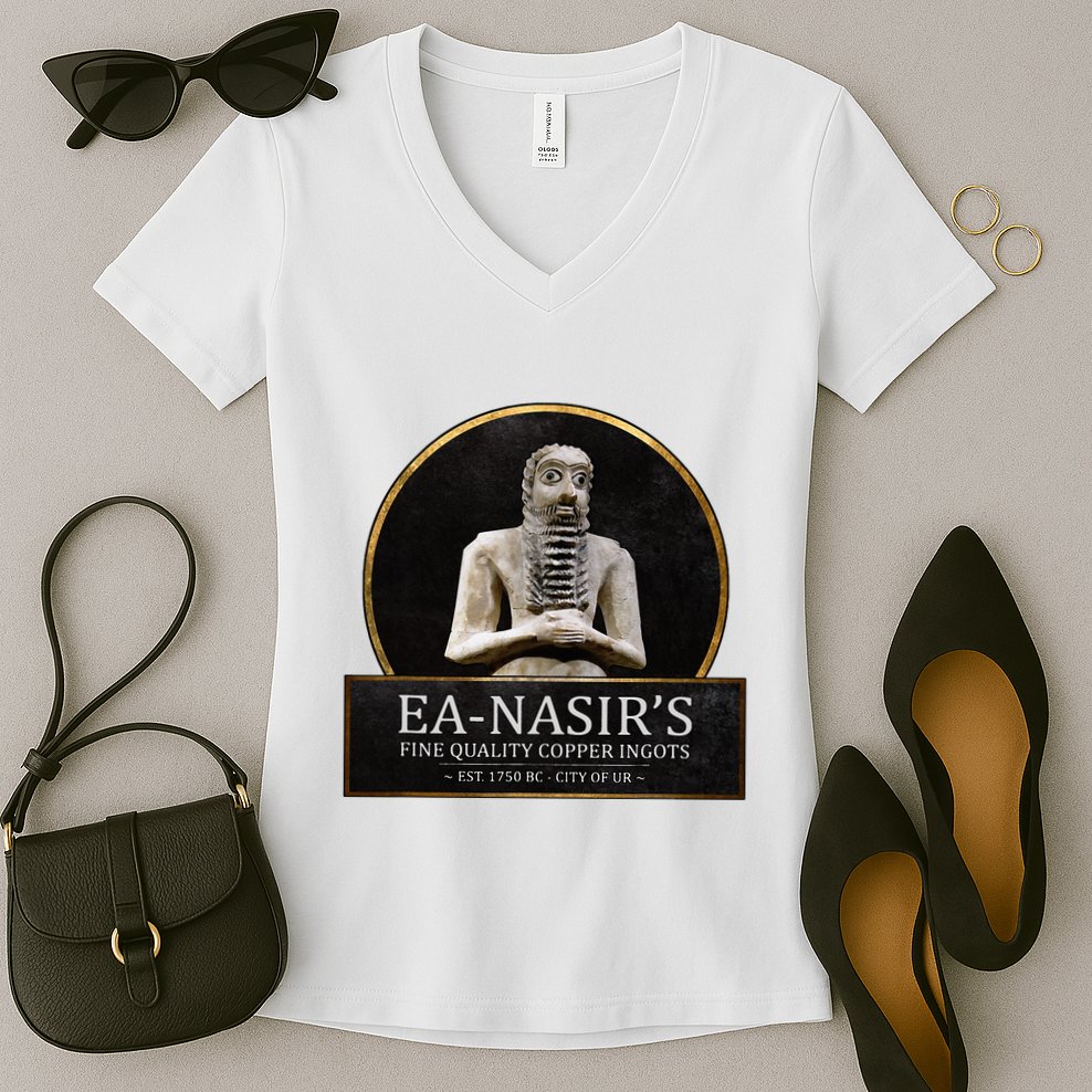 Ea NasirS Copper Ingots Funny Bronze Age History Meme Women's V-Neck T-Shirt