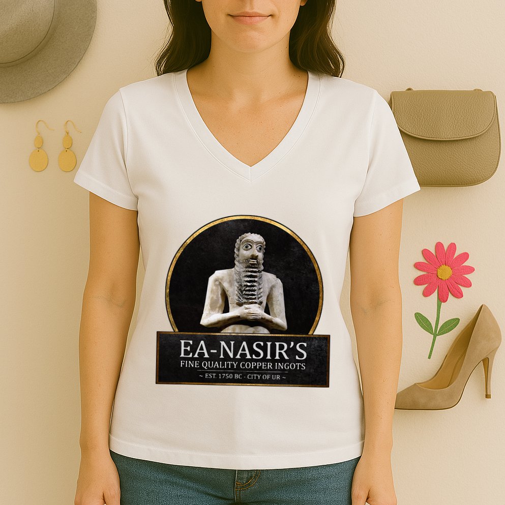 Ea NasirS Copper Ingots Funny Bronze Age History Meme Women's V-Neck T-Shirt