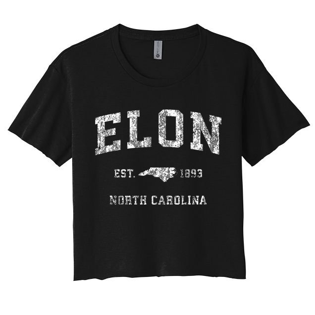 Elon North Carolina Nc Vintage Athletic Sports Crop Top