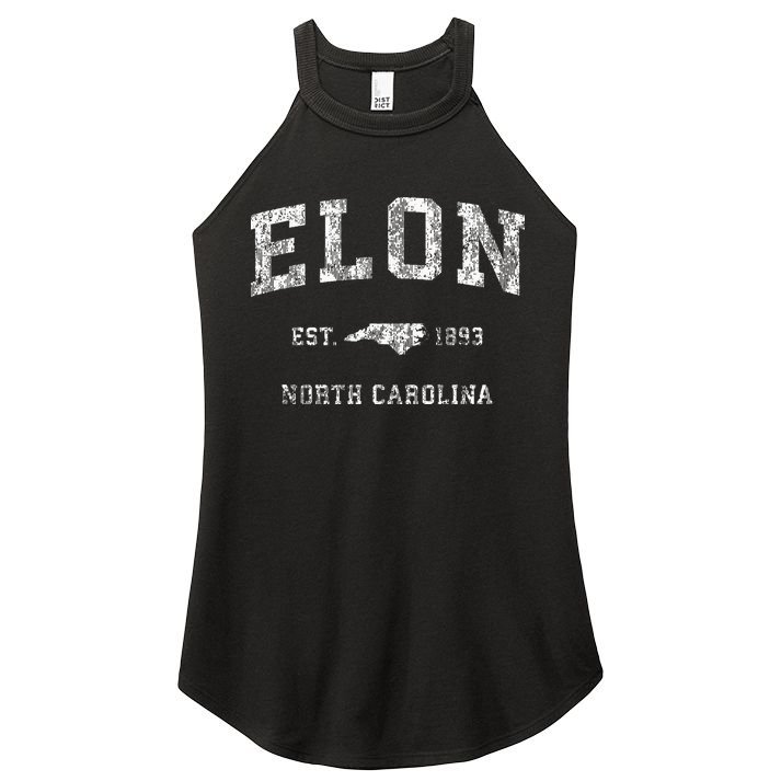 Elon North Carolina Nc Vintage Athletic Sports Women's Perfect Tri Rocker Tank