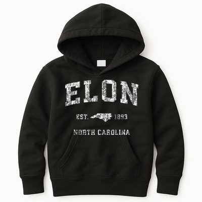 Elon North Carolina Nc Vintage Athletic Sports Kids Hoodie