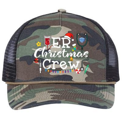 Er Nurse Christmas Crew Gift Retro Rope Trucker Hat Cap